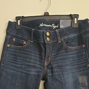 American Eagle Outfitters Women's Dark Blue High Rise Jeans